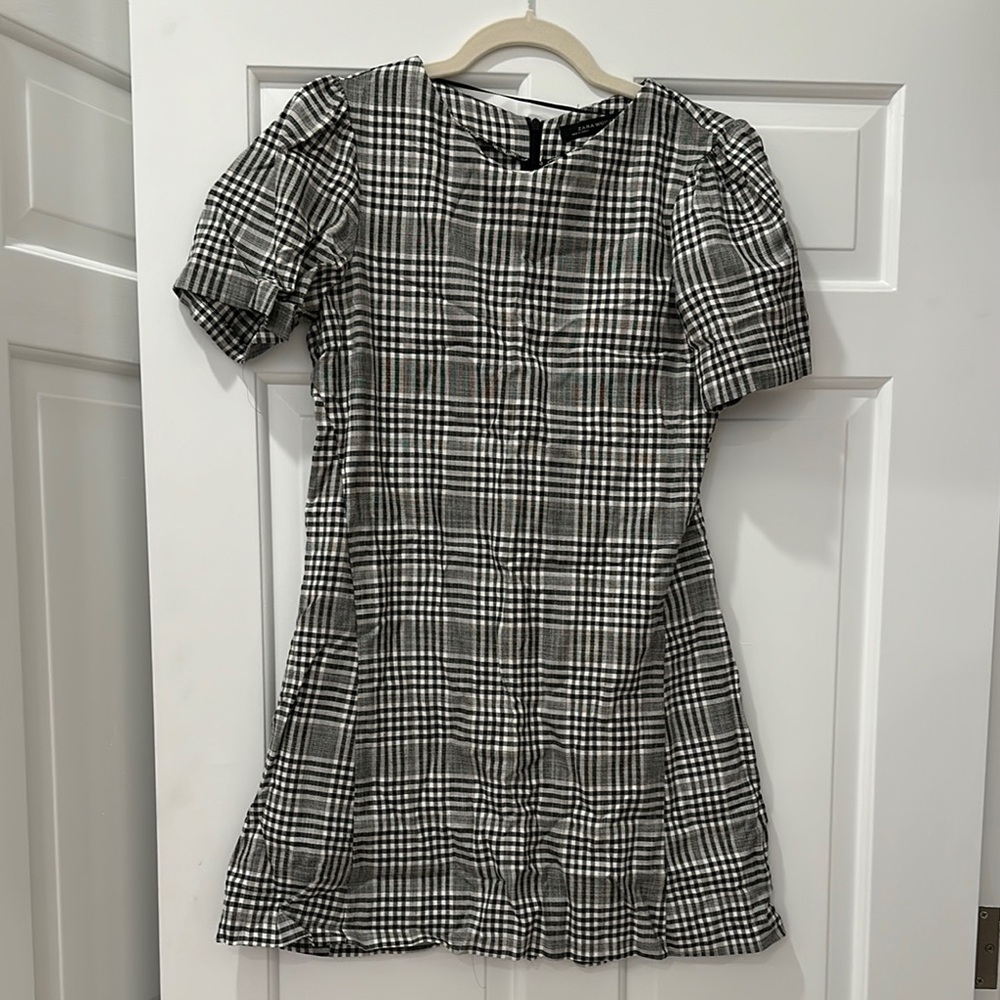 Zara Monochrome Checkered Dress